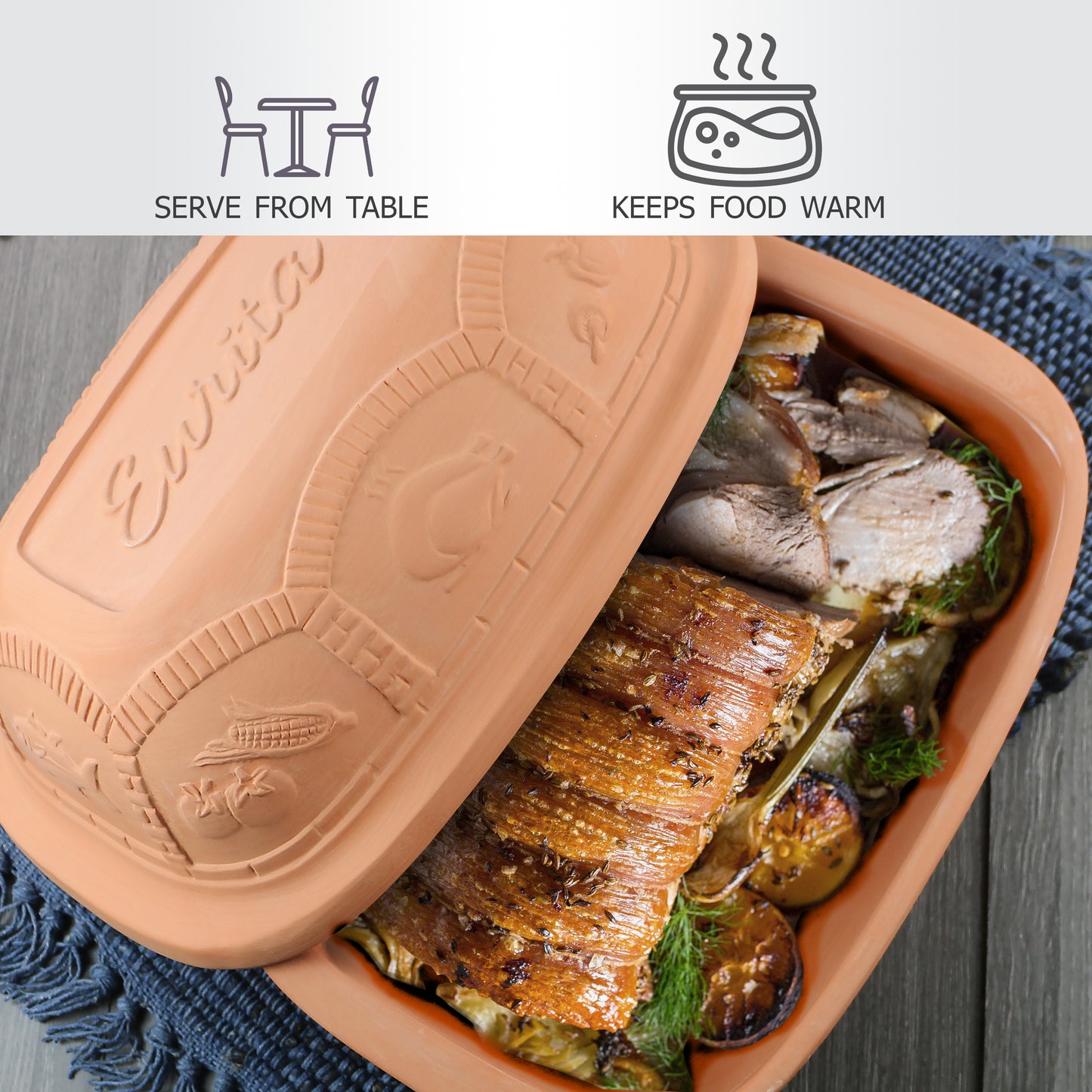 Eurita Cookware keeps your food warm during serving