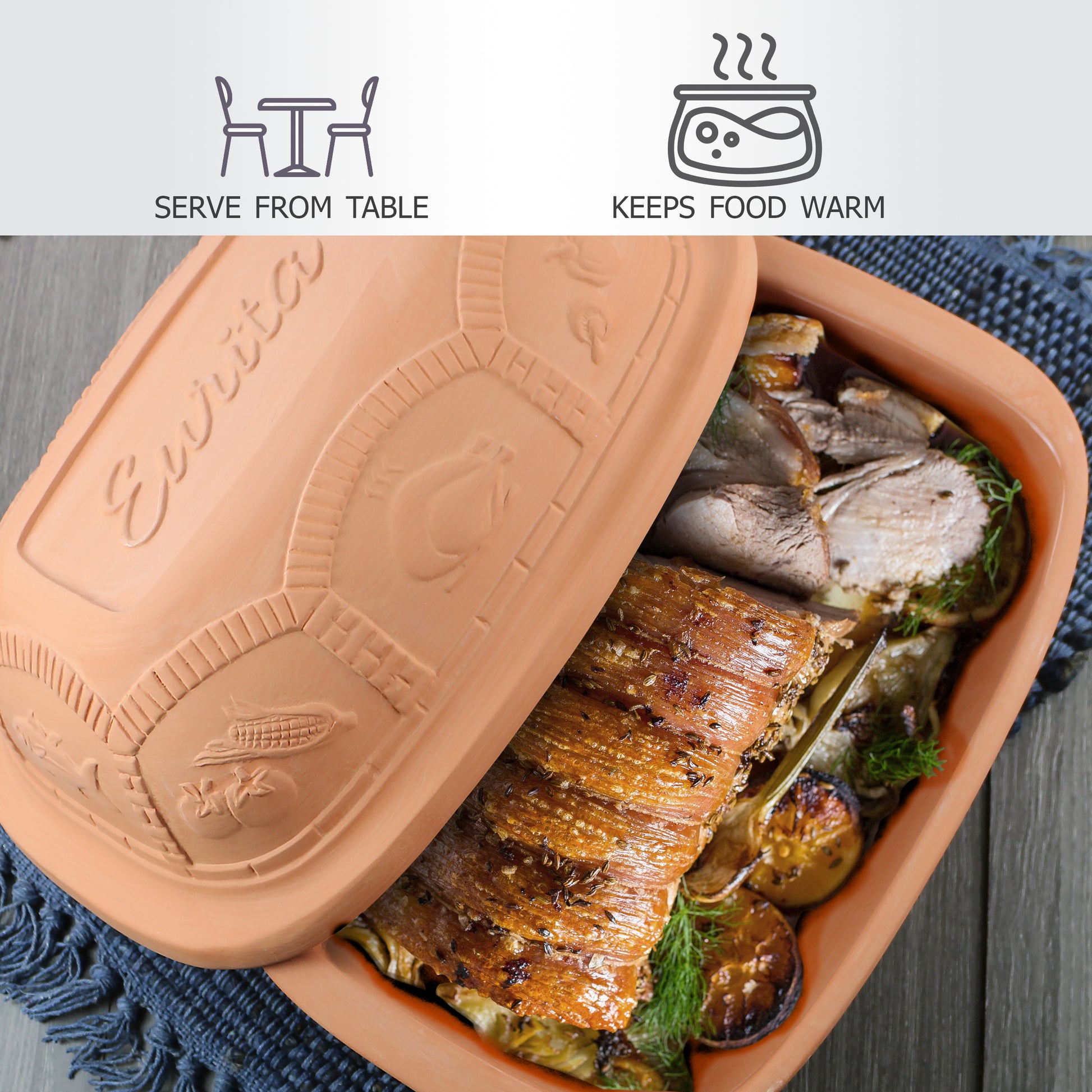 Eurita Cookware keeps your food warm during serving