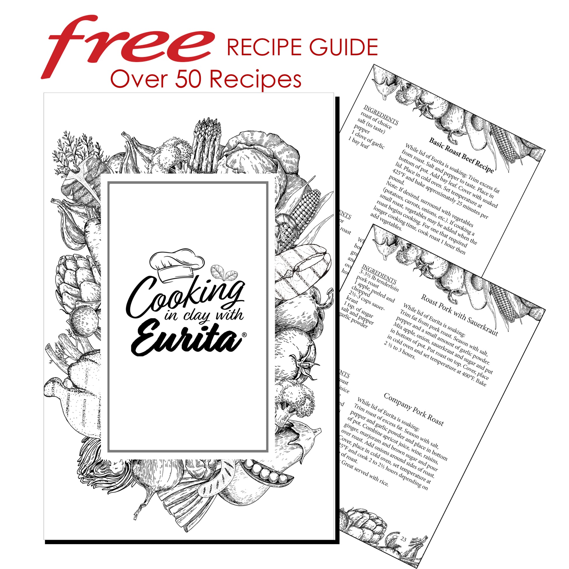 Eurita Free Cookbook with purchase of clay cookware